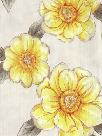 [浴衣 選べる帯]ベージュ×ポピー柄 ゆかた3点SET[浴衣+平帯or作り帯+下駄][橋本梨菜着用]