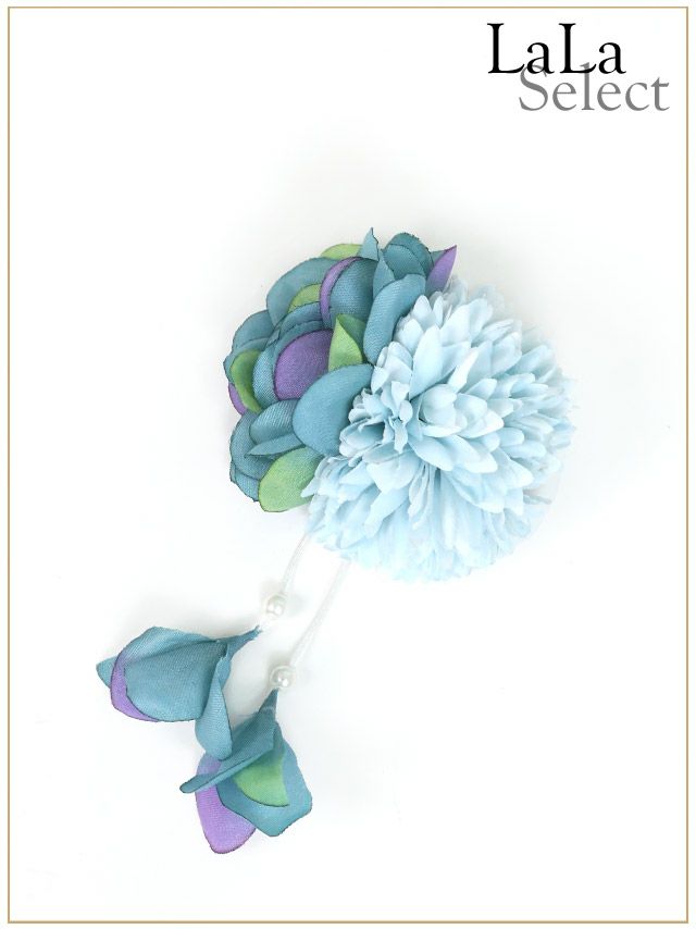 [髪飾り]ぼかししだれ花クリップ ヘアアクセサリー(ピンク/ブルー)