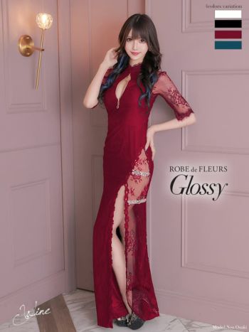 Glossy by ROBE de FLEURS/グロッシー】ワンカラー ジップデザイン