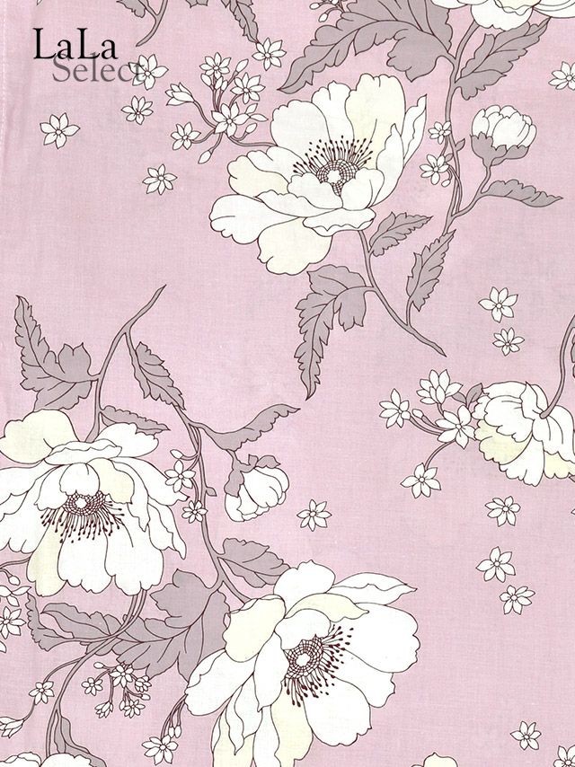 浴衣 浴衣 ピンク色×線画花柄 ゆかた[浴衣作り帯+
