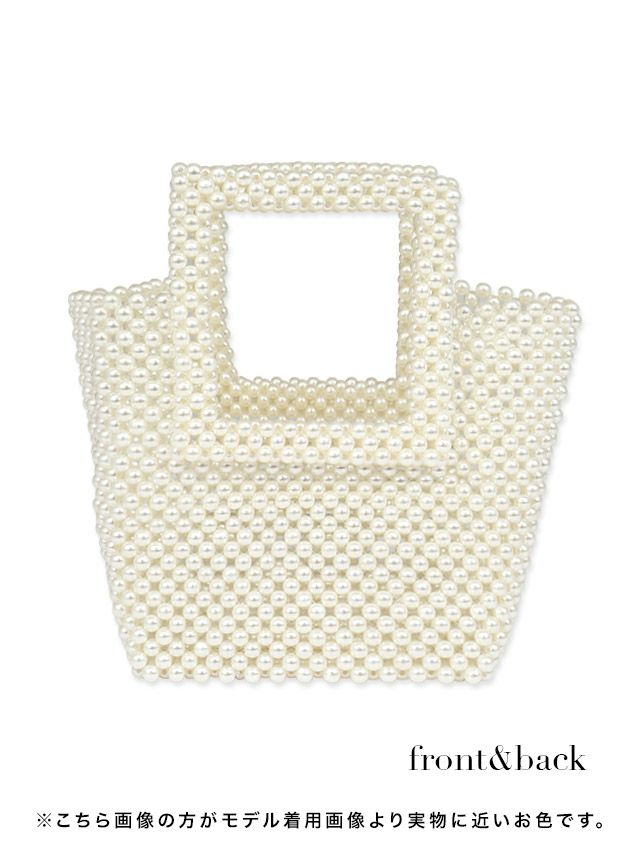[浴衣バッグ]ホワイトパールスクエアミニバッグ