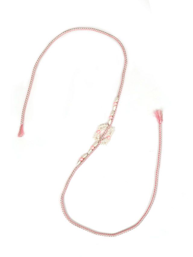 [浴衣飾り帯紐]選べる ビーズデザインor和柄とんぼ玉 飾り帯紐[ピンク×シルバー/パープル×シルバー/ブラック×シルバー/パープル×ホワイト]