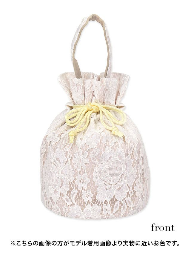 [浴衣バッグ]花柄総レース巾着バッグ