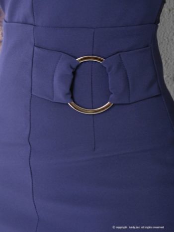 an[アン]バストカット レース袖 切り替え アシメカット タイト 高級ミニドレス[パープル][青田夏奈/キャバドレス着用][2751]