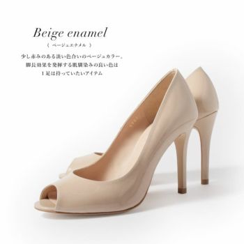 COMEX[コメックス]ピンヒール オープンドトゥ パンプス[ベージュエナメル][21.5cm/25cmあり][9cmヒール][5715-2]COMEX[コメックス]ピンヒール オープンドトゥ パンプス[ベージュエナメル][21.5cm/25cmあり][9cmヒール][5715-2]