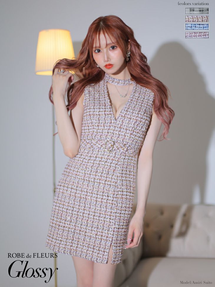 Glossy by ROBE de FLEURS/グロッシー】ツイード チェック 