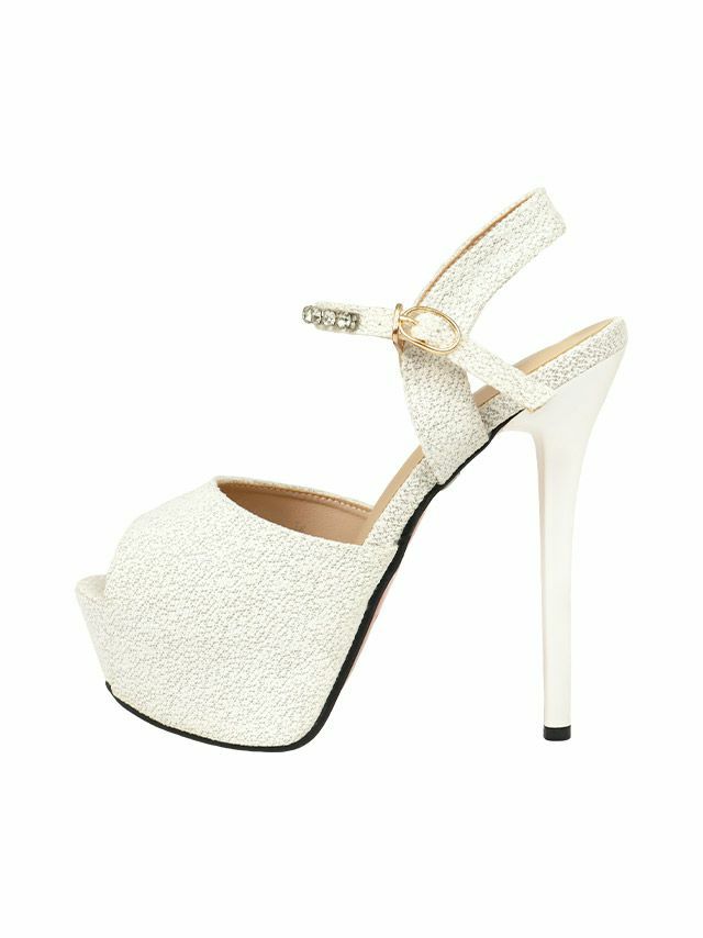 【Rechercher/ルシェルシェ】ストラップ ビジュー サンダル