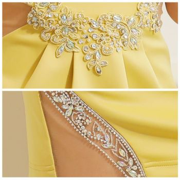 【Angel R/エンジェルアール】フラワー刺繍 ワンカラー キャミソール タイトミニドレス