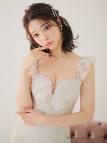 fm3407 ローブドフルールキラキラセット　リボン　ドレスワンピースSugar うた/関西コレクション着用】XSサイズあり【ROBE de FLEURS