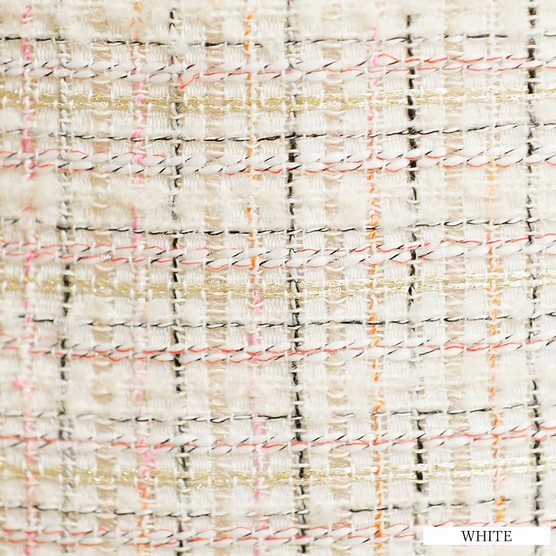 【Angel R/エンジェルアール】セットアップ ツイードデコルテ パールビジュー チェック パフスリーブ タイト マイクロミニドレス