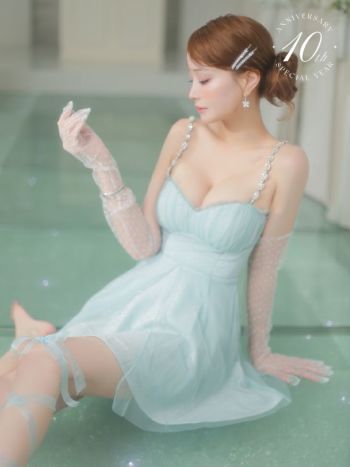 ROBEdeFLEURS/ローブドフルール】ペチコート付き ラメ チュール