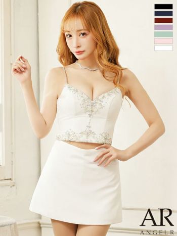  キャミソール セットアップ ワンカラー フレア マイクロミニドレス