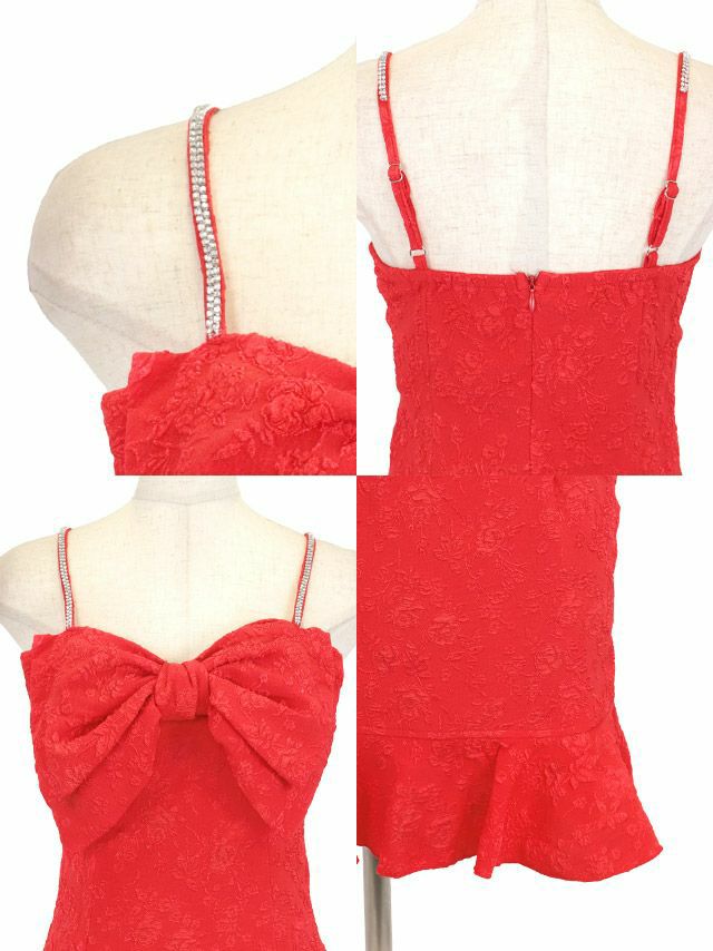 ビックリボン レースワンカラー キャミソール サンタコスドレス