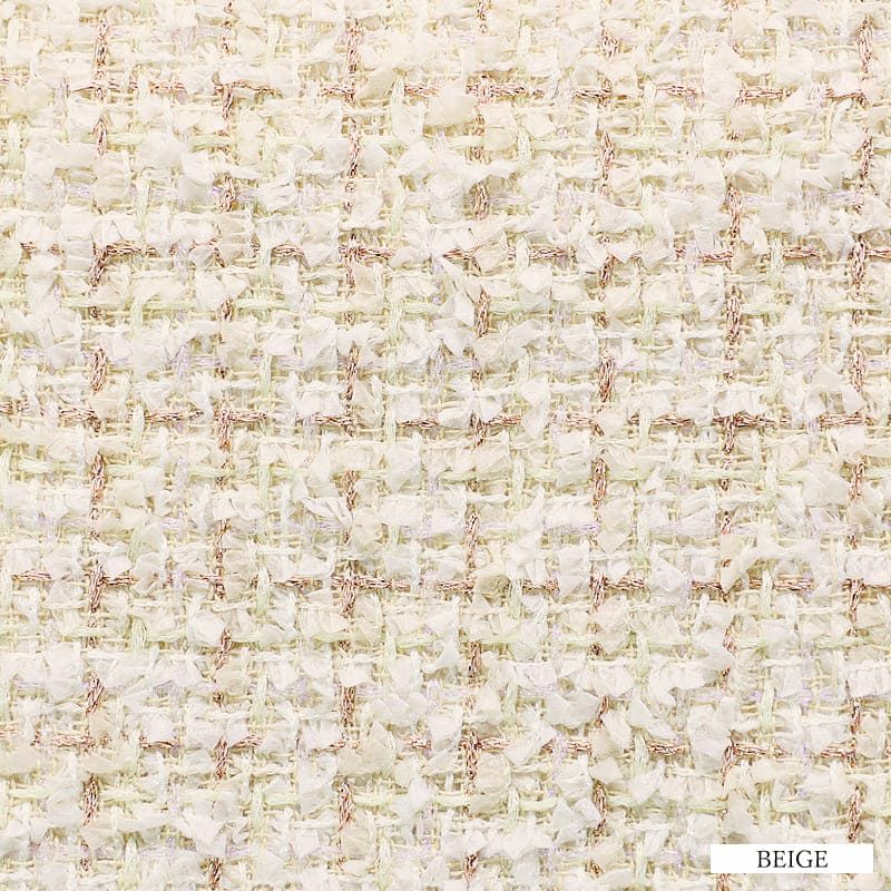 セットアップ ツイード パールショルダー ボタン ミックスチェック フレアミニドレス