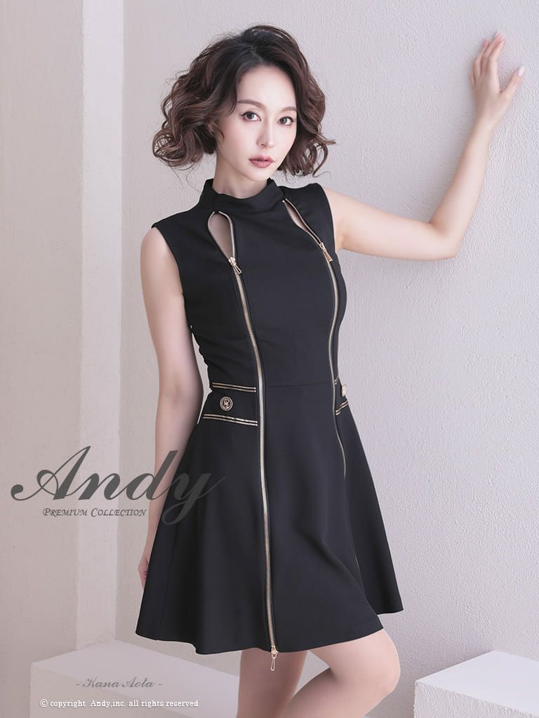 Andy/アンディ】エレガント ダブルジップ バイカラー ノースリーブ  