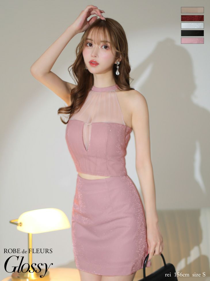 60171＊チュールロングスリーブ✖️プリーツミニドレスlbeM 取付けれ 