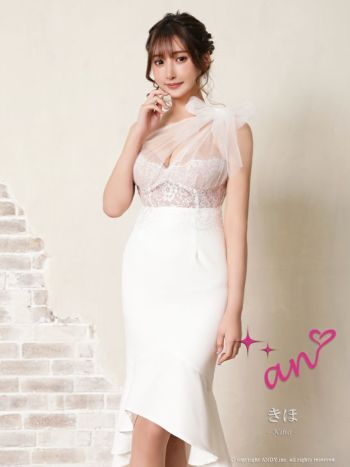 an ANDY キャバドレス/ マーメイド/ ロング/ ワンショル/ リボン an ANDY Fashion Press 08 COLLECTION 01】フラワーレース