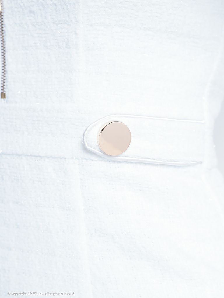 キャバドレス ミニ ドレス an アン サイドジップ フロントジップ チェーン チェック ツイード ノースリーブ タイトミニドレス