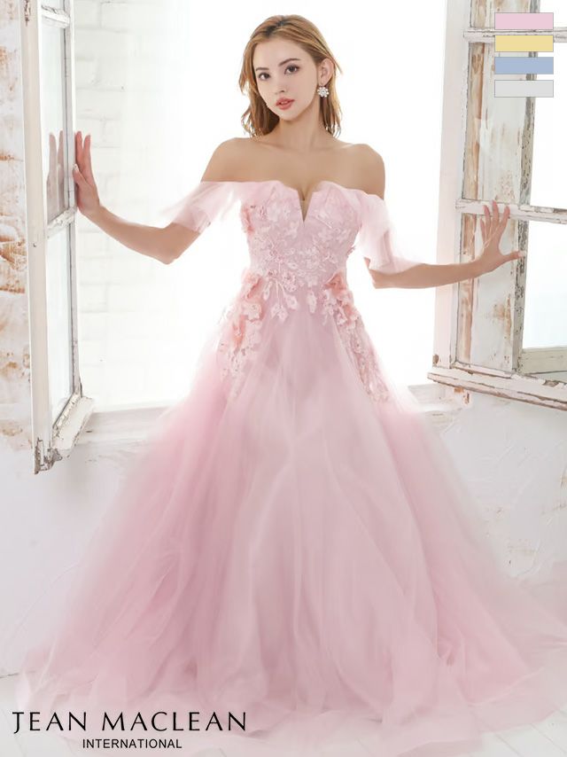 JEANMACLEAN/ジャンマクレーン】オフショルダー ワンカラー フラワー  