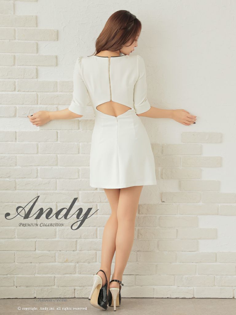 Andy/アンディ】ジップデザイン バイカラー チェーン 袖あり 七分袖  