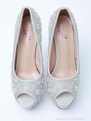 キャバドレス ヒール an アン ビジュー パール ハイヒール ピンヒール 14.5cmヒール  オープントゥパンプス