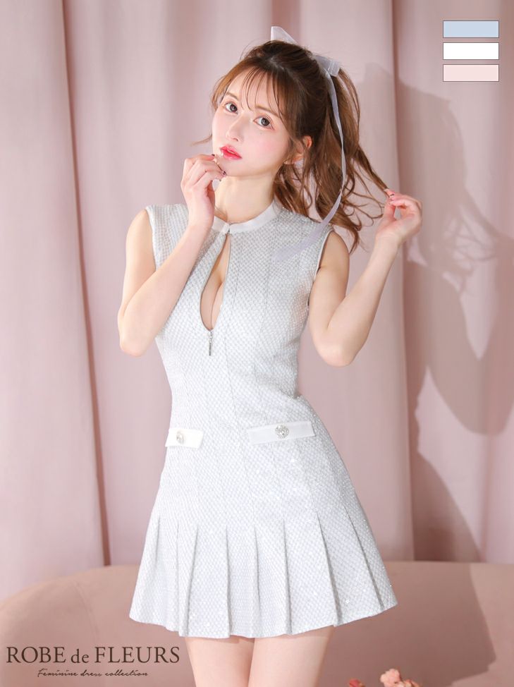 ROBEdeFLEURS/ローブドフルール】スパンコール スプリングツイード 