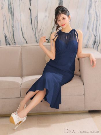 ROBE de FLEURS Glossy バーガンディドレス S DEA.by ROBE de FLEURS/ディア】チェック柄 レース デコルテ