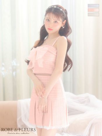 ROBEdeFLEURS/ローブドフルール】胸あき パールチュール ビジュー