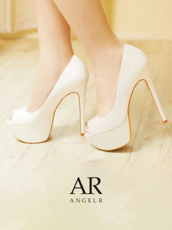 AngelR 15cmヒール ビジューラインストーンオープントゥハイヒール 35 ANGEL R/エンジェルアール】15cmヒール/ ビジュー/ ラメ/ ライン