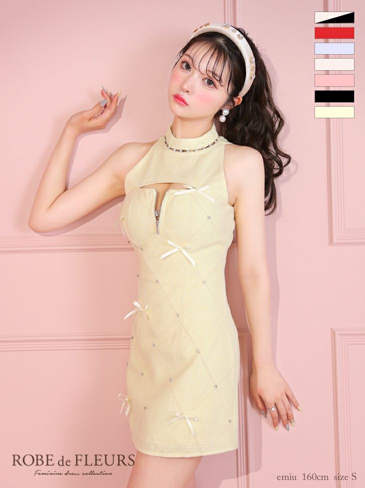 ROBEdeFLEURS/ローブドフルール】セクシー バレエコア ジップデザイン  