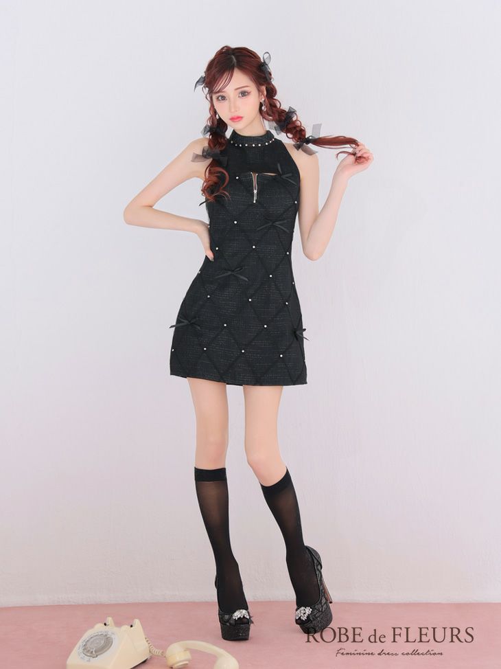 ROBEdeFLEURS/ローブドフルール】セクシー バレエコア ジップデザイン  