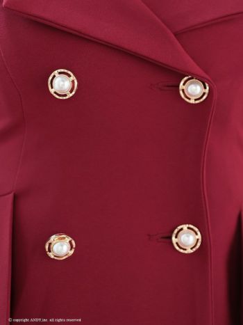 キャバドレス an アン 上品 ノースリーブ 襟付き ショルダーリボン パールボタン フレアミニドレス