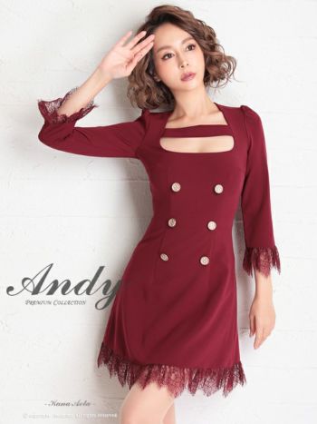 Andy/アンディ】アシンメトリー フリル ショルダーリボン 七分袖