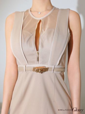 Glossy by ROBE de FLEURS/グロッシー】デコルテメッシュ ジップ