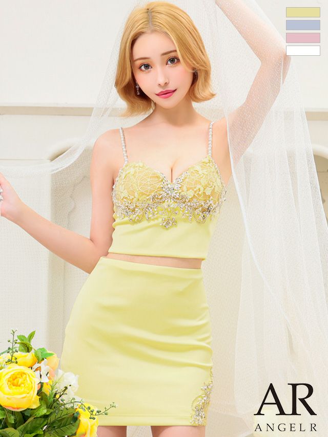Angel R/エンジェルアール】ビジュー セットアップ セクシー オープン 
