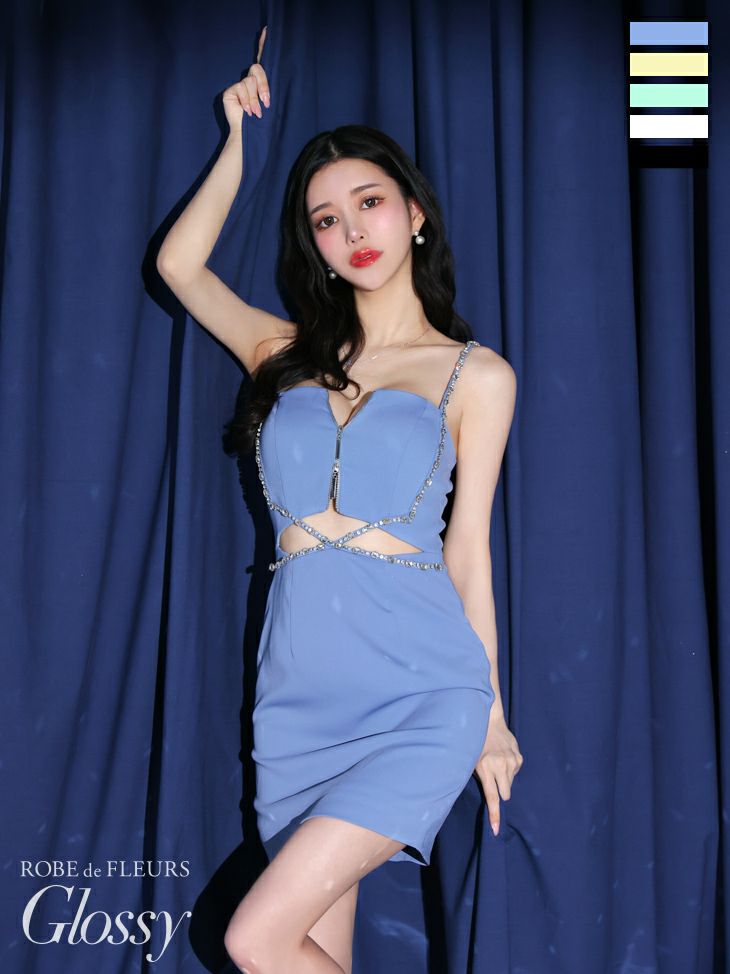 Glossy by ROBE de FLEURS/グロッシー】クロスビジュー ワンカラー