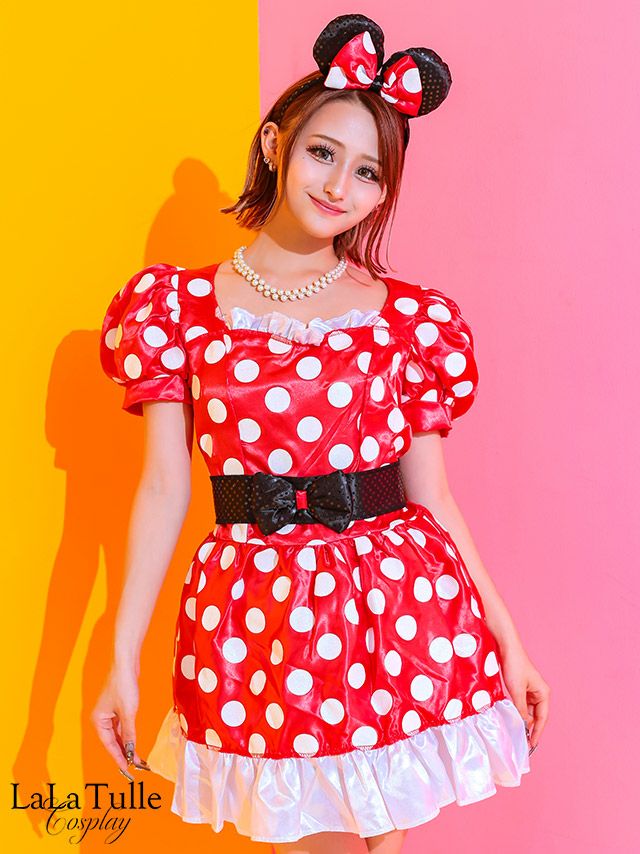 SALE【コスプレ】アメリカ輸入品 ディズニー ミニーマウス ドット柄 