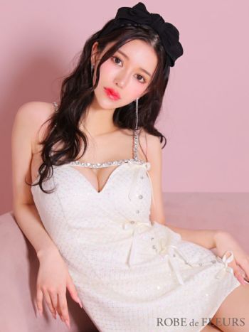 ROBEdeFLEURS/ローブドフルール】ガーリー オープンバスト ビジュー
