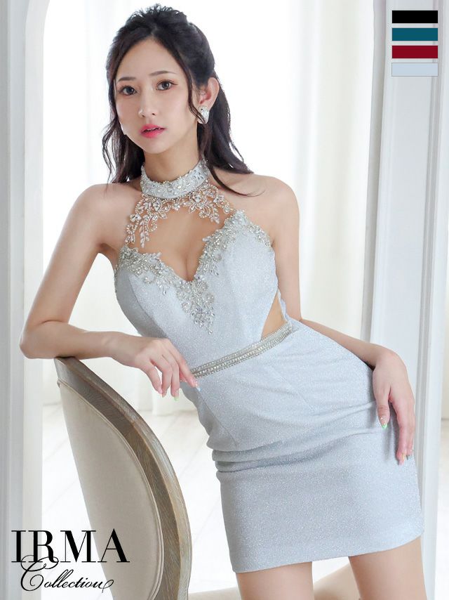 IRMA/イルマ】ホルターネック ビジュー セクシー ハートカット くびれ 