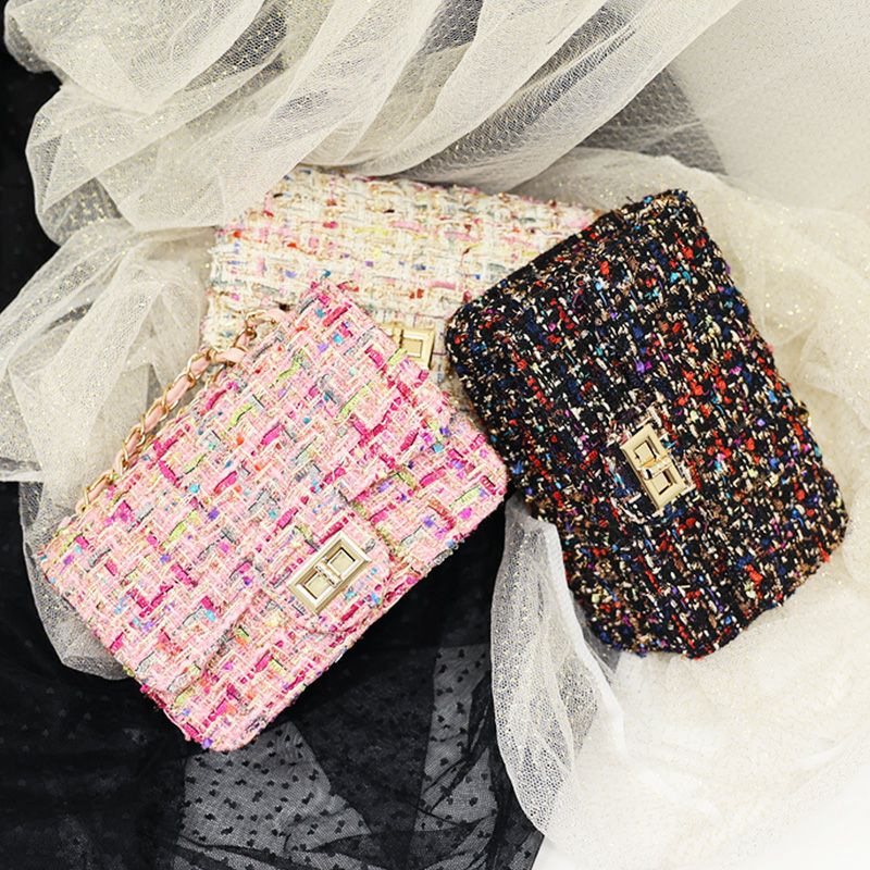 バッグ Angel R ツイード チェック チェーン ミニ ショルダーバッグ