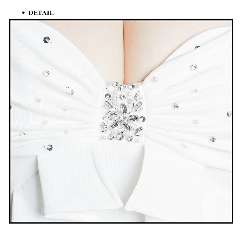 キャバドレス Angel R セクシー パール　ビジュー フリル　リボン キャミソール タイトミニドレス