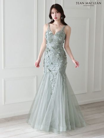 送料・関税込み●MAC DUGGAL●ビーズ フローラル キャミ ドレス Beaded 3D Flower Cami Ruffled High Low Lace Up Gown - Mac Duggal