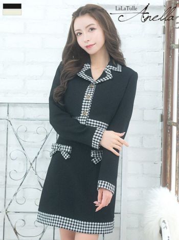 【Carelia】新品 ツーピースドレススーツ Donia Quinn / ドニアクイーン】 フラワーレース/ 袖あり/ 半袖