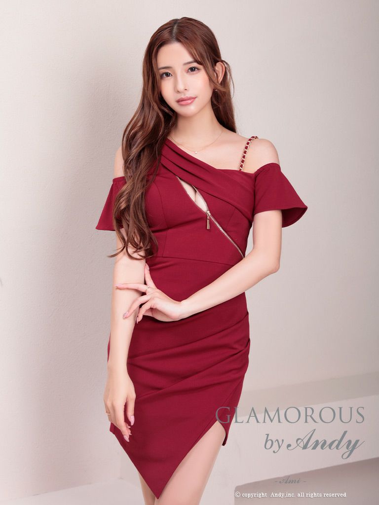 GLAMOROUS/グラマラス】シースルー ワンカラーフリル オフショルダー  