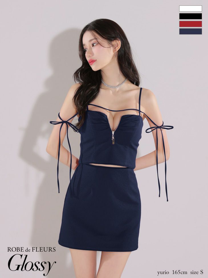 Glossy by ROBE de FLEURS/グロッシー】キャミソール リボン 