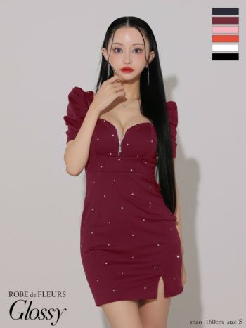 Glossy by ROBE de FLEURS/グロッシー】ブロックチュール ワン Glossy by ROBE de FLEURS/グロッシー】ブロックチュール ワン