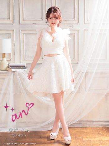 an/アン】チュール リボン セットアップ テールカット ワンカラー