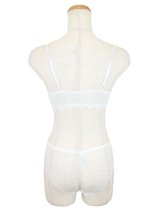 勝負下着 フラワー刺繍 シアーレース ブラジャー＆ショーツ 2点セット