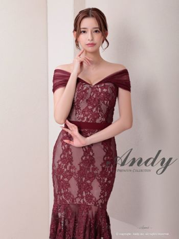 【♡未來♡】美品★Andy★ミニドレスワンピース M七分袖赤 Andy/アンディ】オフショル セットアップ フラワーレース 七分袖