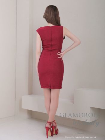 MSGM モノクラムフリントVネックミニトレス 3341MDA39227608 99 GLAMOROUS/グラマラス】ドレープネック ワンカラー ストレッチ
